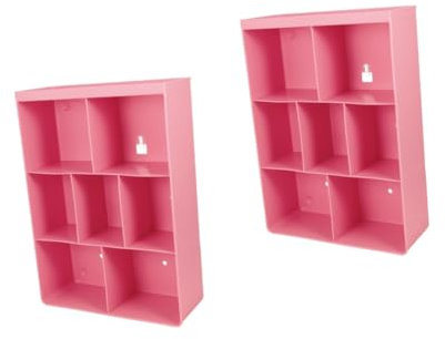 Ciieeo 2 Stk Regal Hauswand Hoder Apothekerschrank Hängehalter Rosa Plastik