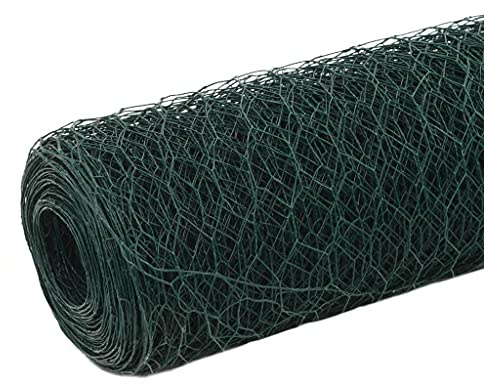 Hundezaun Garten Bauzaun Sichtschutz Weidezaun Begrenzungszaun Für Hunde - Drahtzaun Stahl mit PVC-Beschichtung 25x1,2 m Grün für Garten Höfe Camping Parks