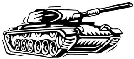 JIFENLI Adesivi per Auto 16.5CM * 7.1CM Bellissimo Carro Armato Abbagliante Vinile Decalcomania Decor Auto Adesivo Freddo Nero/Argento