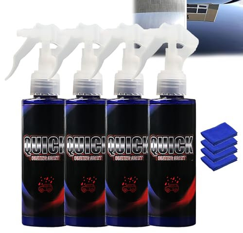 Schutzpolitur-Schnellbeschichtungsmittel fürs Auto, multifunktionales Beschichtungserneuerungsmittel, Nano-Reinigungsspray für Glasbeschichtung, Politurspray, wasserloses Waschwachs (4 pcs)