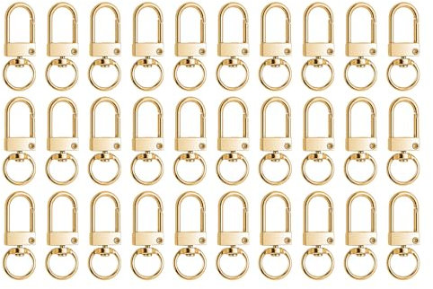 Ganci per Borse,30 Pezzi Moschettoni per Borse Girevoli in Zinco Lega 1.8x3.2cm - Ganci Portachiavi Multiuso con Chiusura a Scatto Accessori per Borse Fai da Te Decorazione Zaino Chiavi Porte