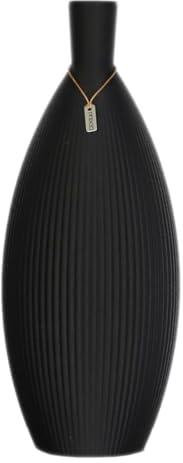 Design Vase OVO, Moderne 3D gedruckte Designvase mit Rillenmuster, Schwarz/Weiß/Grau, Dekorative Designvase (Schwarz matt, 60 cm)