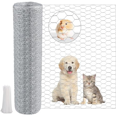 Foydream Grillage a Poule 0.4×7m, Grillage Anti Rongeur, Grillage Fine Maille Idéal pour Les Clôtures de Jardin et l'élevage de Volaille Comme Les Vaches, Les Moutons, Les Poulets et les Lapins