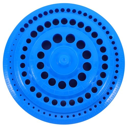 Blau Bohrer Kasten Leer, Organizer, mit 100 Löchern, Kunststoff | Aufbewahrungsbox für Bohrer und Schleifköpfe, Flacher Standfuß, Platzsparend, 1 Stück