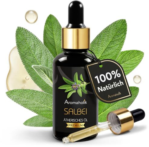 Salbeiöl BIO 30 ml – 100% natürlich, ätherisches Öl aus Indien für Diffuser, Saunaaufguss & Aromatherapie, Zertifiziertes Öl für Sauna & Massage
