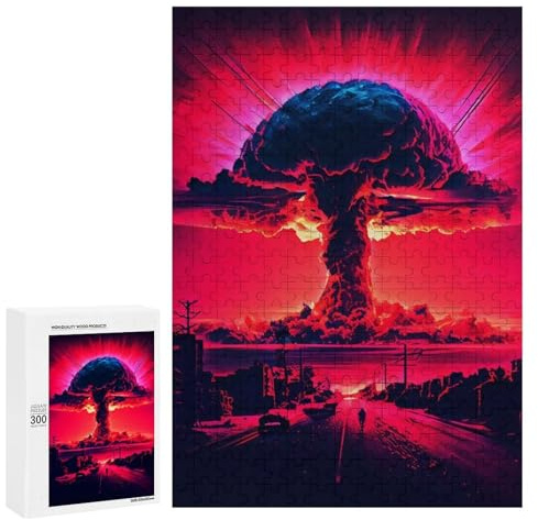 300 PCS Rompecabezas para Adultos Nuclear Bomb Illustration Rompecabezas para Adultos Juguete Decoración De Pared Mejora Los Recuerdos Regalos para Amigos Y Familiares 300 PCS