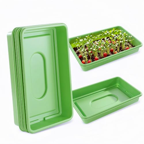 Plastic Seed Trays, 4 Pieces Plant Germination, Propagation Tray for Garden | Heavy Duty 38.8cm x 24.5cm x 7cm, Without Drainage Holes, For Seedling, Tomatoes, Fruits and Vegetables, and Boots, Litter