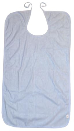 Fibres de Bambou Naturelles 50x70 CM Imperméable Bavoir Adulte | Protège-vêtements Lavable et Réutilisable, Surface Respirante sans Odeur, Coloris Bleu, pour Repas et Boissons