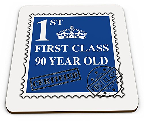 First Class 90 AN Vieux fantaisie brillant Mug Dessous de Verre Sous-Verre – Bleu