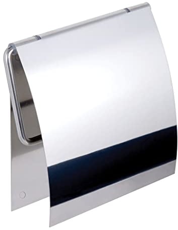 Kapitan Self Adhesive Toilet Roll Holder, Loo Paper Holder, Stainless Steel with Cover, Polished Finish