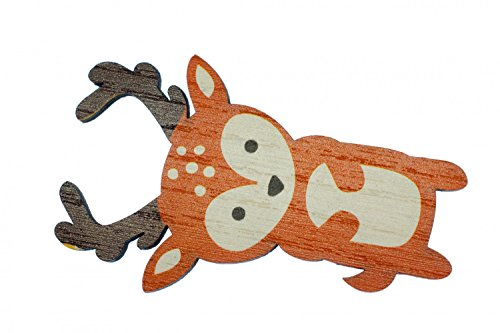Miniblings Hirsch gelasert Brosche Holz Reh Rentier Damwild Wald Tier Cartoon - Handmade Modeschmuck I Anstecknadel Button Pins