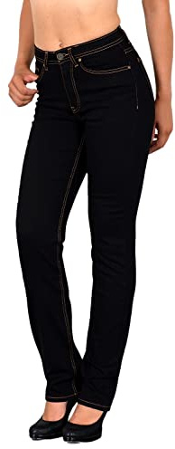 ESRA Stretch Damen Jeans Hose High Waist Jeans Damen Straight Leg Hose bis Übergröße G300