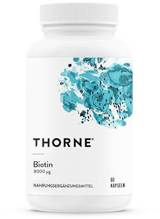 Thorne Biotin 8 - Vitamin B7 (Biotin) pour des Cheveux, des Ongles et une Peau Sains - 60 Capsules