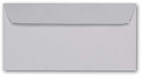 ARTOZ 1000x Briefumschläge DIN Lang Licht-Grau 100 g/m² selbstklebend - DL 224x114 mm - Kuvert ohne Fenster - Umschläge mit Haftklebung Abziehstreifen