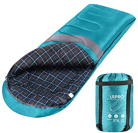 URPRO 3 Jahreszeiten Schlafsack Bedeckt Winter, Herbst, Frühling, Hergestellt aus 150 G/M㎡X 2.100% Hohlfaser und, Hautfreundlich Wasserabweisend