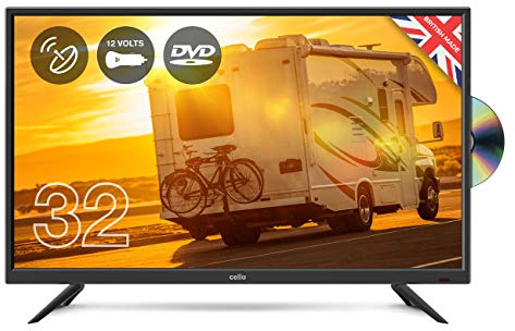 Cello 12 volt 32 C32F Traveller LED TV with DVD and Satellite Made in the UK