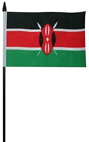 FlagSuperstore Kenia - Bandera de mano pequeña (15,2 x 10,2 cm)