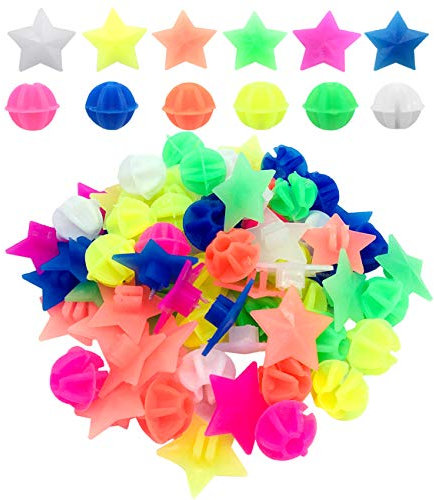 CKANDAY 210 Pieces Bike Wheel Spokes Beads, Colorful Bicycle Decoration Spoke Plastic Clip Round Decor Beads for Kids, Assorted Color and Shapes