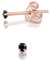 Orecchini Punto Luce Argento 925 Placcati Oro Rosa con Brillantini di Cristallo Nero 2 mm - Orecchini Donna Neri - Punto Luce Oro - Orecchini Colorati - Orecchini Donna Oro Rosa