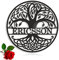 FranJohnsonHouse Personalisierter Baum des Lebens Metall Zeichen Familiennamen Wand-Deko Holz Wanddekoration Lebensbaum Geburtstag oder eine Hochzeit GeschenkeKunst Dekor Individuelles (Design 2)