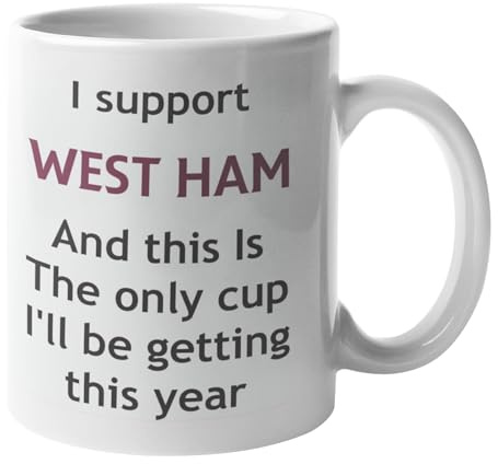 Funny West Ham Football Mug – This is the Only Cup I’ll Be Getting This Year Joke Gift for Hammers Fans, Ceramic Coffee Cup, Dishwasher Safe, Perfect for Home or Office