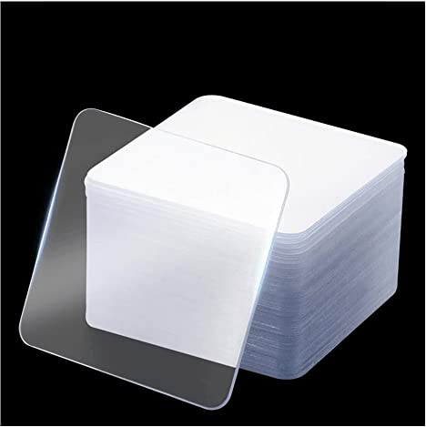 Vankra Transparent Double Sided Sticky Pads, Nano Adhesive Tape Square Removable Traceless Mounting Tape 60Pcs