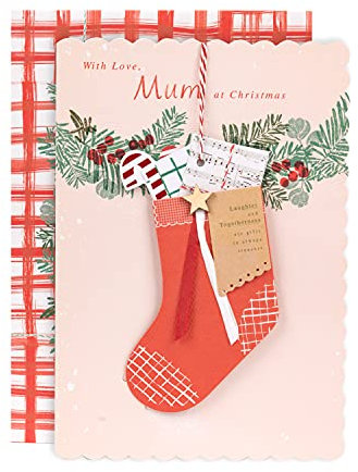 Hallmark Weihnachtskarte für Mama, traditionelles Design mit Strumpf, Andenken