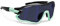 BERTONI Fahrradbrille Sport Sonnenbrille Radbrille MTB mit Sehstärke für Brillenträger mod. QUASAR (Schwartz-Aquamarin/Blau Verspiegelt)