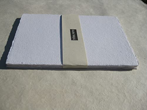 handgeschöpftes Büttenpapier Aquarellpapier A5 10 Bogen/Set extrastark 300g/m² naturweiss BaumwollLinters (AQ305v2)