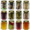 COS Lot de 12 bocaux à confiture hexagonaux en verre avec couvercles dorés 190 ml