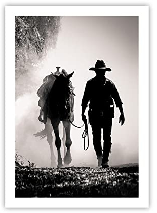 Wandposter Art Prints 50x70cm Poster ohne Rahmen Cowboy Pferd Shady Küche Wanddeko Bild Wand Kunstdruck Deko Wandbilder Dekoration Wohnzimmer Schlafzimmer Modern Wall Art Decor - P2XPA50x70-4620