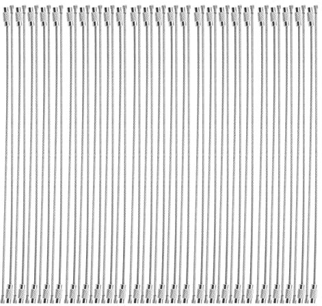 Doumneou Edelstahl 20cm Draht Kabel Schlüsselanhänger (50pcs)
