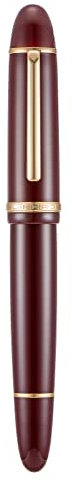 Jinhao X159 Füllfederhalter, extra feine Feder, weinrot mit goldenem Clip, Acryl, große Größe