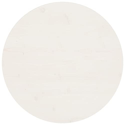WIFESE Dessus de Table Blanc Diamètre 70x2,5 cm Bois de Pin Massif Plateau de Table Ronde Facile à Nettoyer Plateau de Restaurant pour Tables Basses Tables d'appoint Tables de Bar Tables Consoles