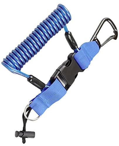 WEITING Diving Camera Lanyard, Retractable Diving Accessories, Scuba Underwater Safety Coil Camera Light Lanyard for Diving, Clip Belt Buckle