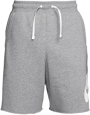 NIKE DX0502-063 M NK Club Alumni HBR FT Short Pants Herren DK Grey Heather/White/White Größe L
