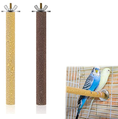 SJBAUTYO 2 PCS Sitzstangen für Vogelkäfige,Papagei Sitzstangen Spielzeug,Sitzstangen Stand,Vogel Spielzeug für Den Käfig,Ohne Werkzeug an Jedem Käfig Einfach zu Befestigen,15cm