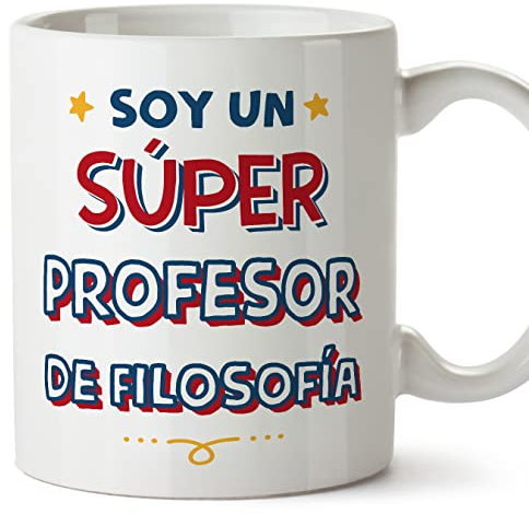 MUGFFINS Tazas para PROFESOR DE FILOSOFÍA hombre - En Español - Soy Súper - 11 oz / 330 ml - Regalo original y divertido