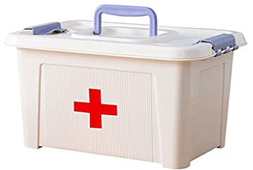 Erste Hilfe Set/Verbandskasten Doppelschicht Tragbare medizinische Box Haushalt Erste Hilfe Box Medizin Box Aufbewahrungsbox Medizin Box Kunststoff Aufbewahrungsbox 8.6 / 13.7 / 14,1 Zoll Familienmedi