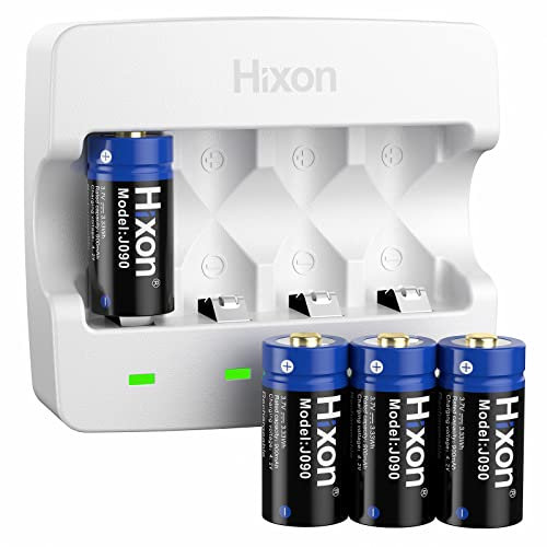 CR123A Batteries,CR123A 3.7V 900mah Limium Rechargeable Batteries and Charger for Arlo Camera/Flashlight/Microphone/Security CCTV Camera