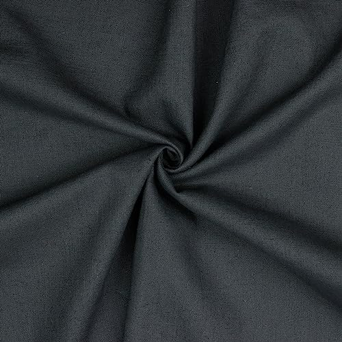Leinen Stoff Meterware Uni 40 farben 100% Leinenstoff Naturstoff OEKO-TEX 140cm Breite (032 I Anthrazit)