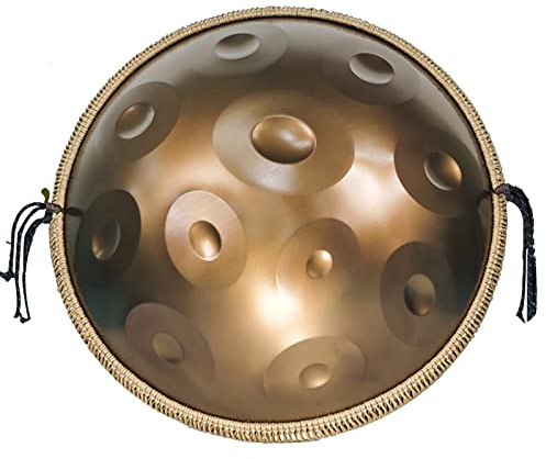 9 10 11 17 Noten Stahlzungentrommel 22 Zoll Handpan Meditationstrommel in d-Moll Hängetrommel mit Handpan-Ständer, Handpan-Koffer, langlebige Schlägel und staubfreies Tuch