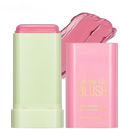 Lovelycat On-the-Go Make-up Blush Stick getönter Feuchtigkeitsstift Schatten Lippen Wange Blusher Creamy Make-up langanhaltendes natürliches Nude Make-up für alle Haut (pink)