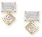 14 Karat vergoldetes 925er-Sterlingsilber, Baguette- und quadratische Zirkonia-Ohrringe, 4 mm x 6 mm, geschliffener Zirkonia, 3,5 mm Zirkonia-Schmuck für Damen, One Size, Zirkonia Edelstein Zirkonia