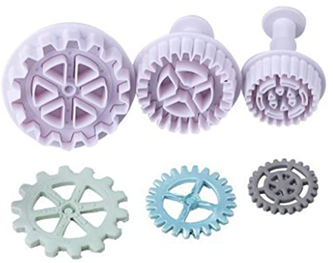 Ausstechformen aus Kunststoff, Steampunk-Fondant-Formen, Zahnräder, Fondant-Kuchenformen, Stempel, Stempel für Cupcake-Dekoration, Keksstempel, Mini