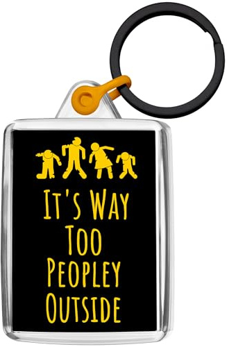 Pixly® Zombies Introvert Keyring Key Fob Keychain Joke Keepsake Funny Gift for Him Her