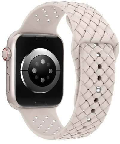 MaEiol Correa Silicona para Apple Watch 49mm /45mm /44mm /42mm /46mm(Series 11/10), Correas Pulsera Transpirable Repuesto Deportiva para Apple Watch Ultra/SE/Series 1110 9 8 7 6 5 4 3 2 1 - Starlight