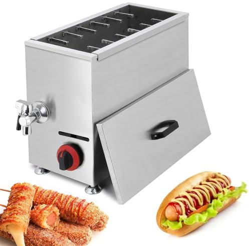 Friteuse à Chien de maïs 21L Machine à fabriquer des bâtonnets de Hot-Dog au Fromage Commercial Machine à Frire des bâtonnets de Hot-Dogs au Fromage pour Restaurant, Magasin, Maison
