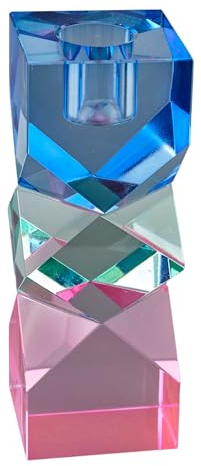 Doni Bomboniere Hochzeit Kristall Bicolor Kerzenständer 3 modernes Design bunt originell Hochzeitstag bunte Würfel wie abgebildet Größe 5x5x13 5cm ca. Geschenkideen