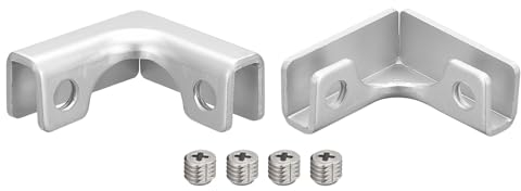 QUARKZMAN Clip de Fixation en Verre, 2 Pièces pour Connecteur en Verre en Forme de L en Alliage d'Aluminium de 4 à 8 mm, Support Combiné, Pince Renforcée pour Vitrine en Verre, Aquarium